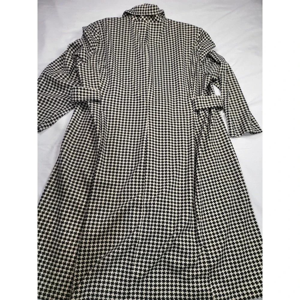 Julian Taylor New York Houndstooth Longline Jacket Blazer Black White Size 22W - Picture 7 of 7